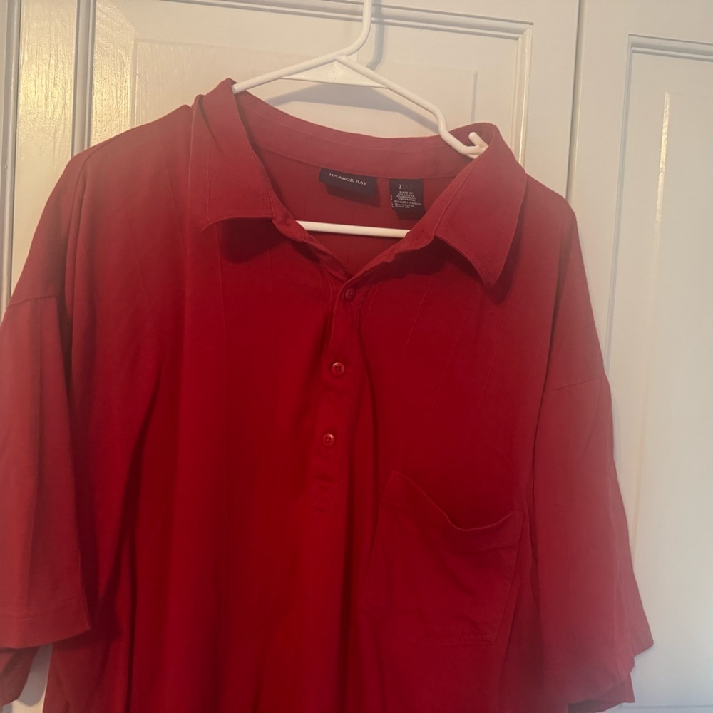 Harbor Bay Red Women's Button Down Shirt